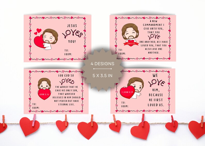 Jesus Loves You Valentine's Day Cards Children's - Etsy