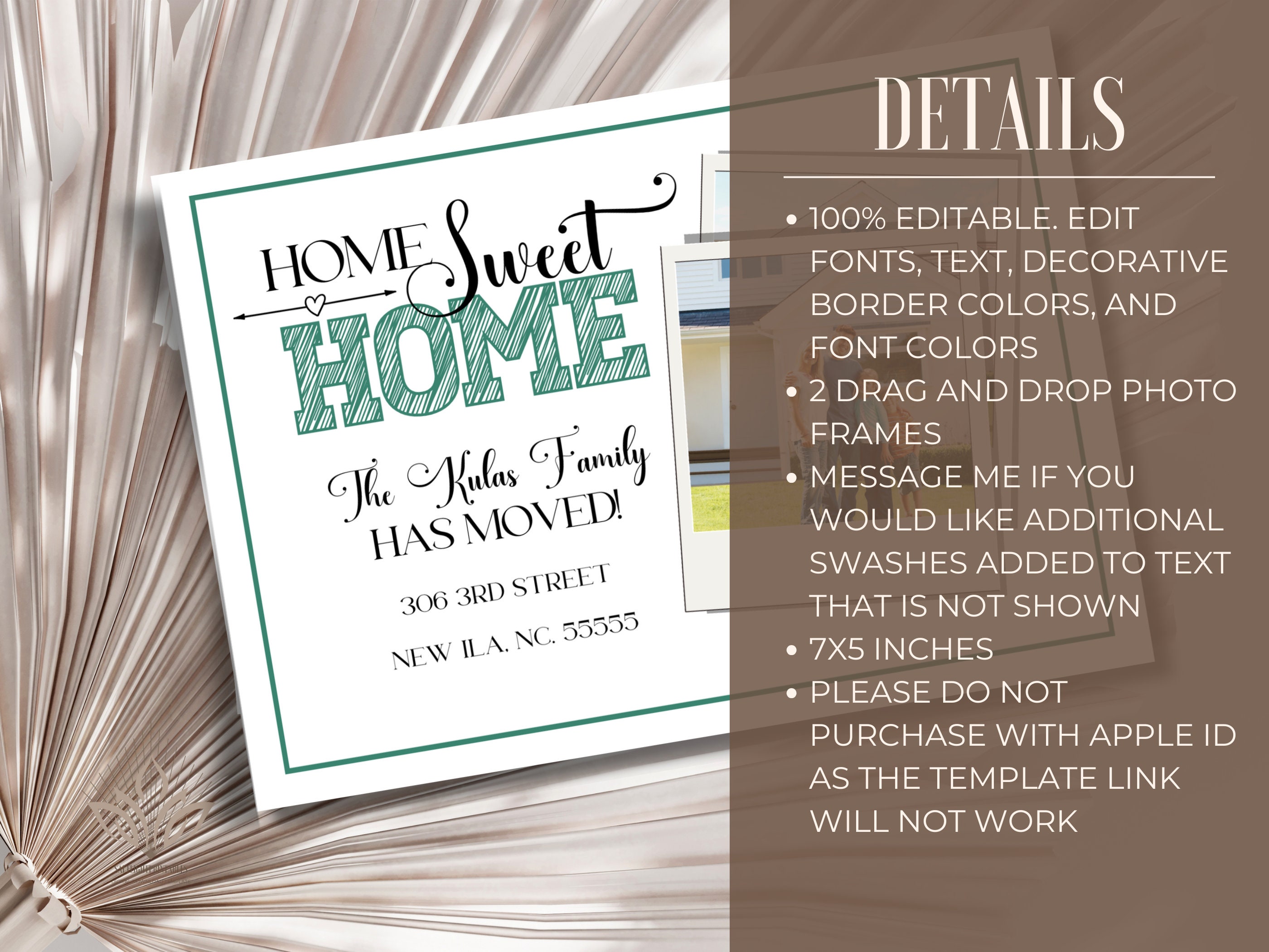 EDITABLE Photo Change of Address Card Announcement Printable Template ...