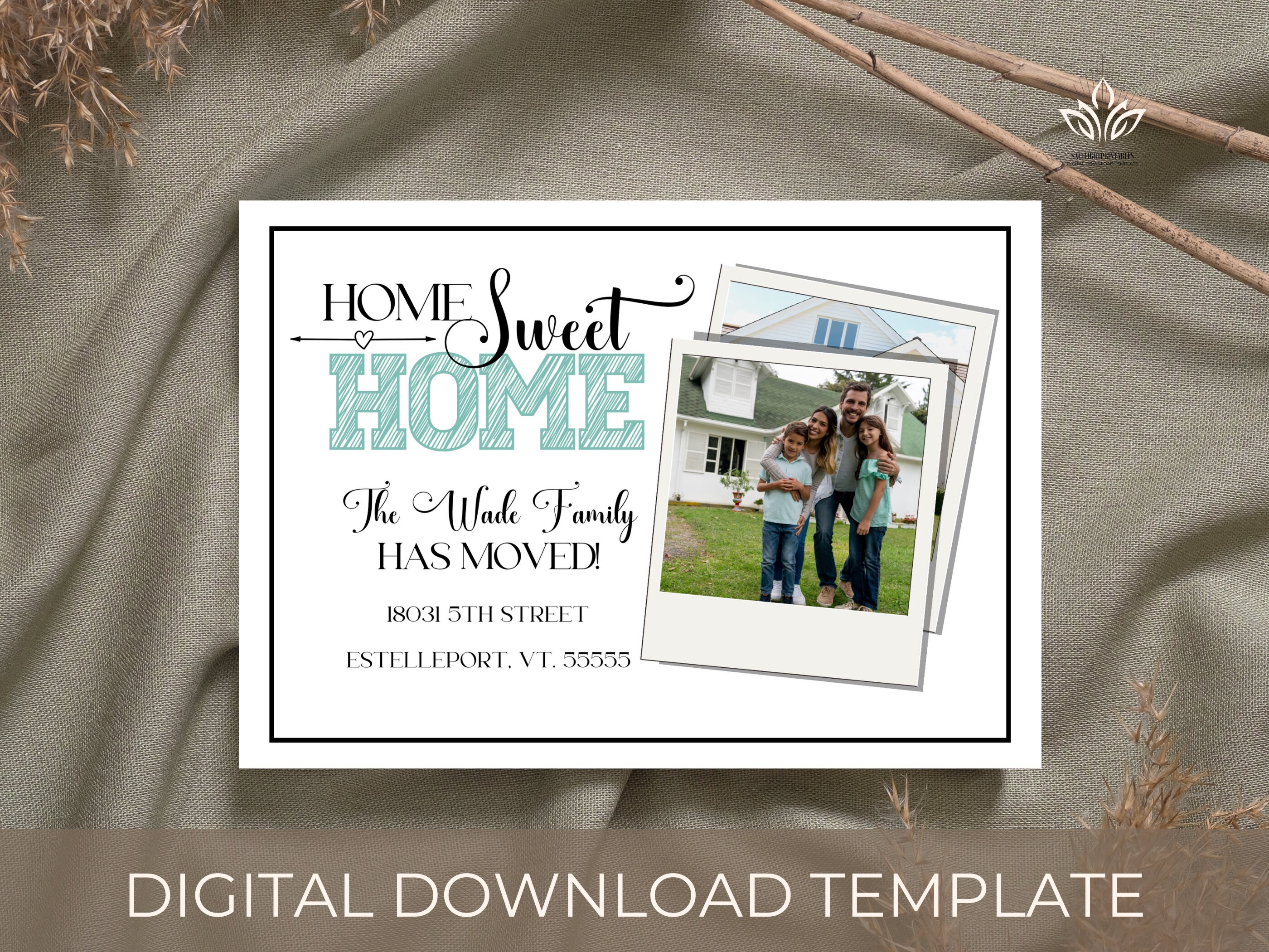 EDITABLE Photo Change of Address Card Announcement Printable Template ...