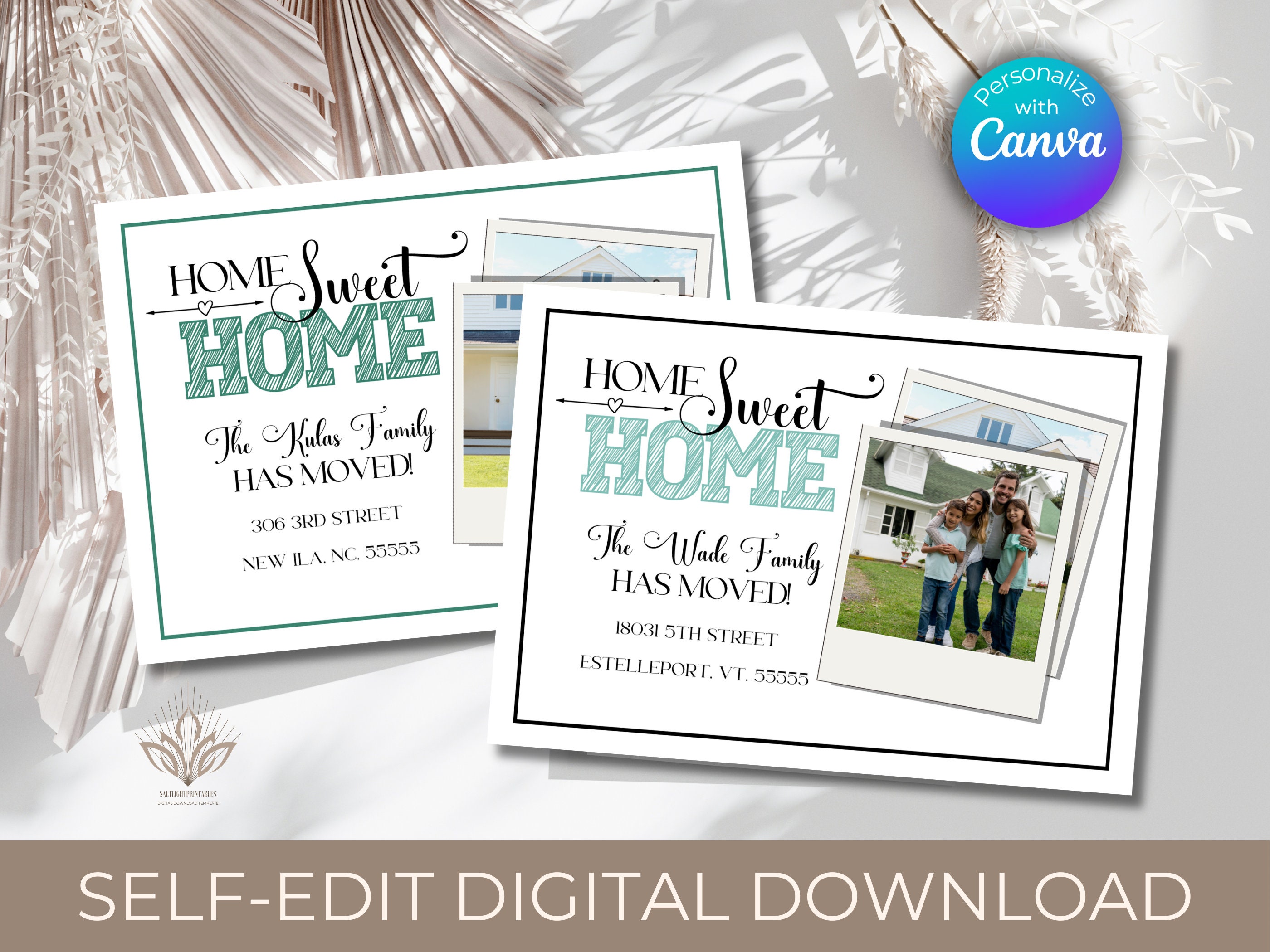 EDITABLE Photo Change of Address Card Announcement Printable Template ...
