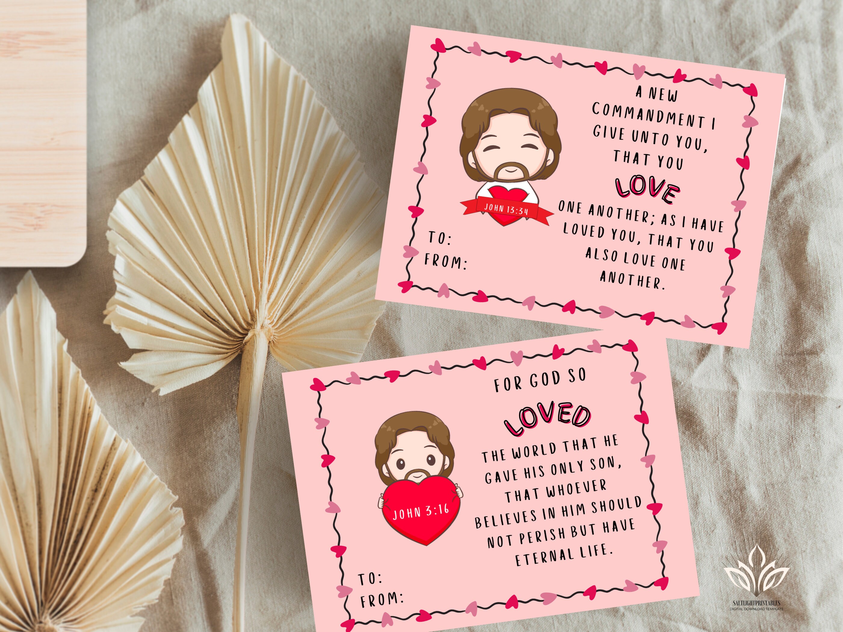 Jesus Loves You Valentine's Day Cards, Children's Jesus With Hearts ...
