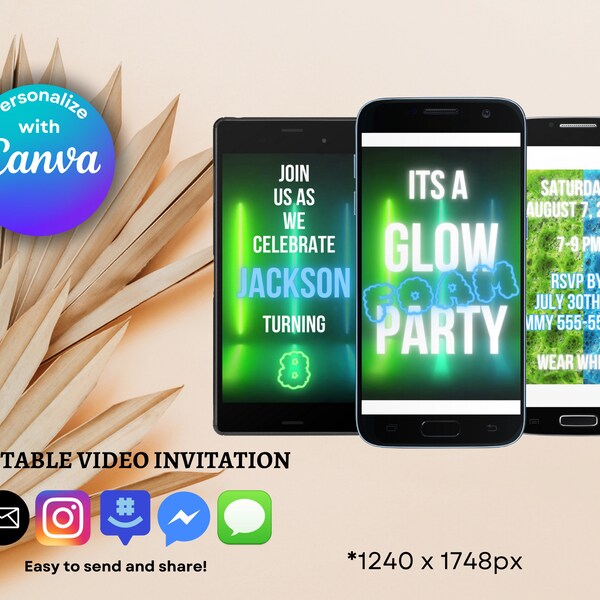 Glow Foam Party Invitation Etsy
