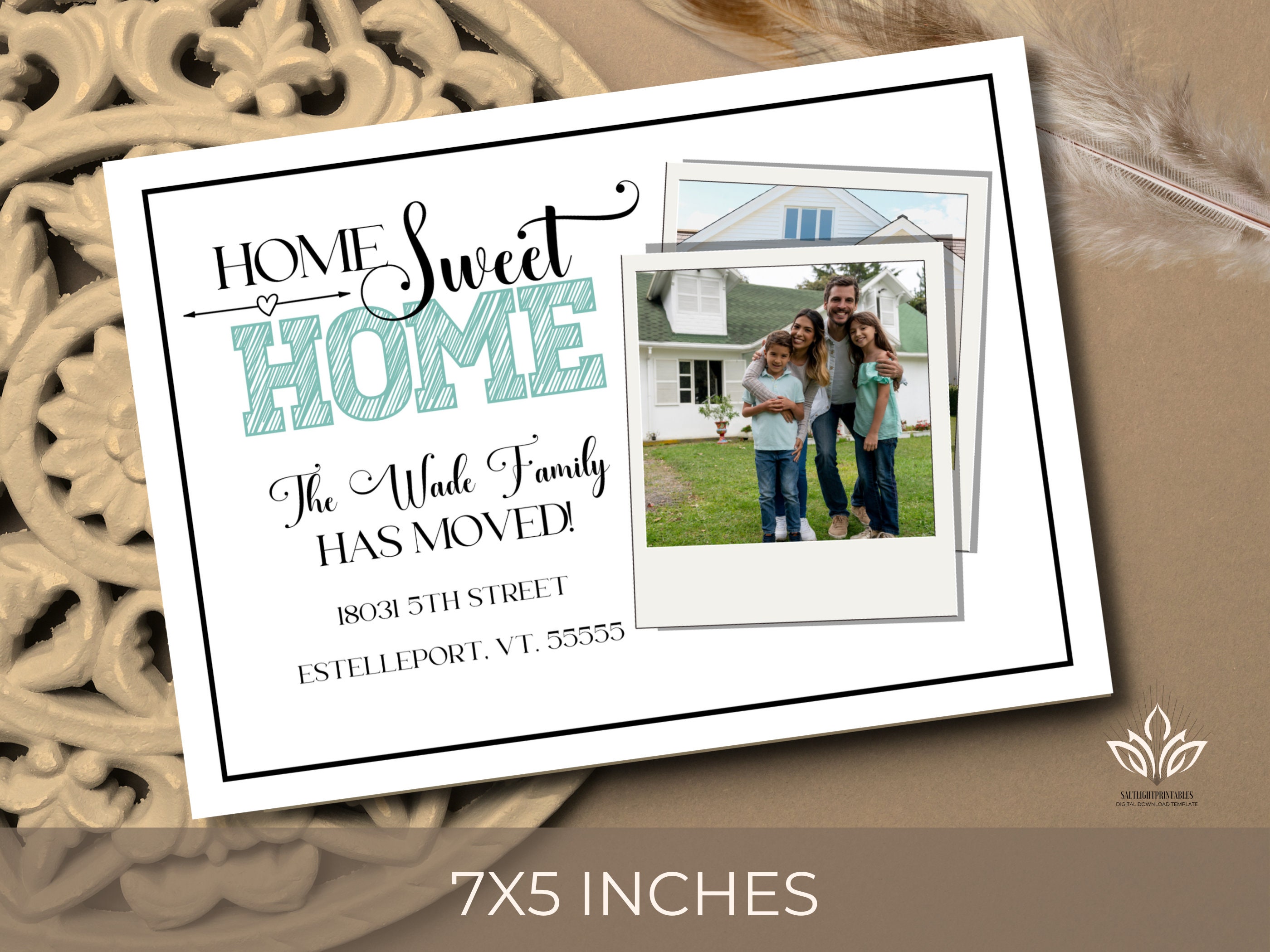 EDITABLE Photo Change of Address Card Announcement Printable Template ...