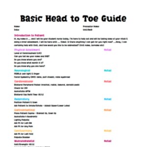 Basic Head to Toe Assessment
