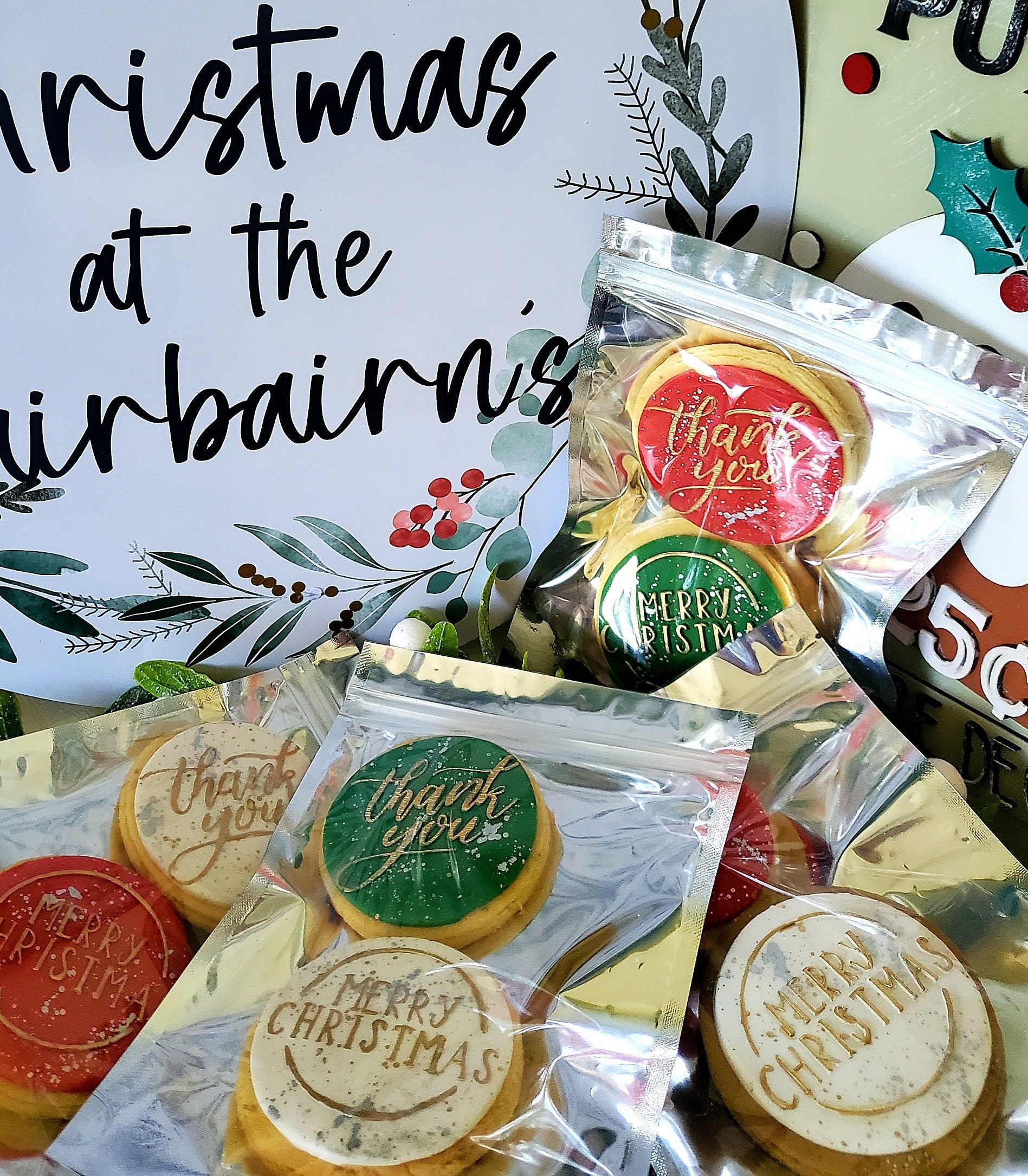 Xmas Thank You Cookies Christmas Cookies - Etsy Australia