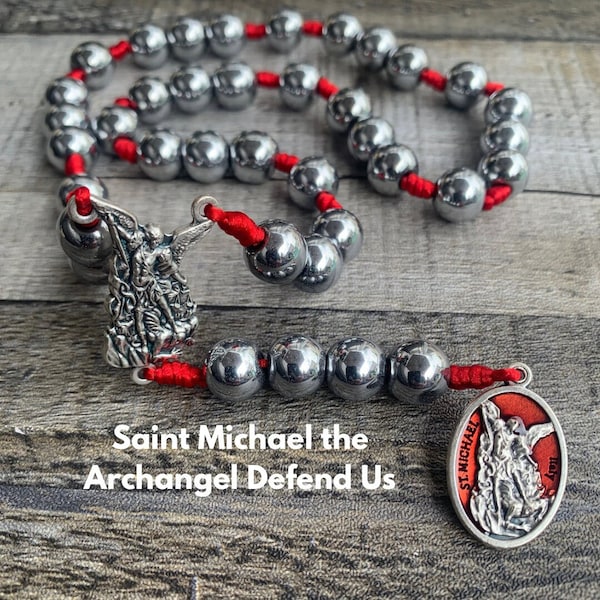 Metal Bead St Michael Chaplet | Archangel Michael Catholic Chaplet | Handmade Catholic Gift