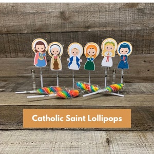 Back to School Saint Lollipops | Catholic Easter basket filler for Kids | Easter Exchange for Catholic Kids | Bible Verse for Kids
