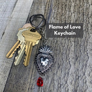 Flame of Love Heart Keychain | Catholic Keychain | Catholic Gift for Women | Catholic Birthday | Catholic Easter Gift | Catholic Teacher