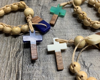 Two Tone Wooden Sacrifice Beads | Handmade Catholic Good Deed Beads | Saint Therese Sacrifice Beads