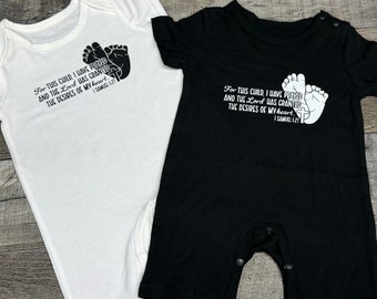 Catholic Baby Bodysuit Set: Bible Verse Onesie | Baptism Gift for Catholic Baby