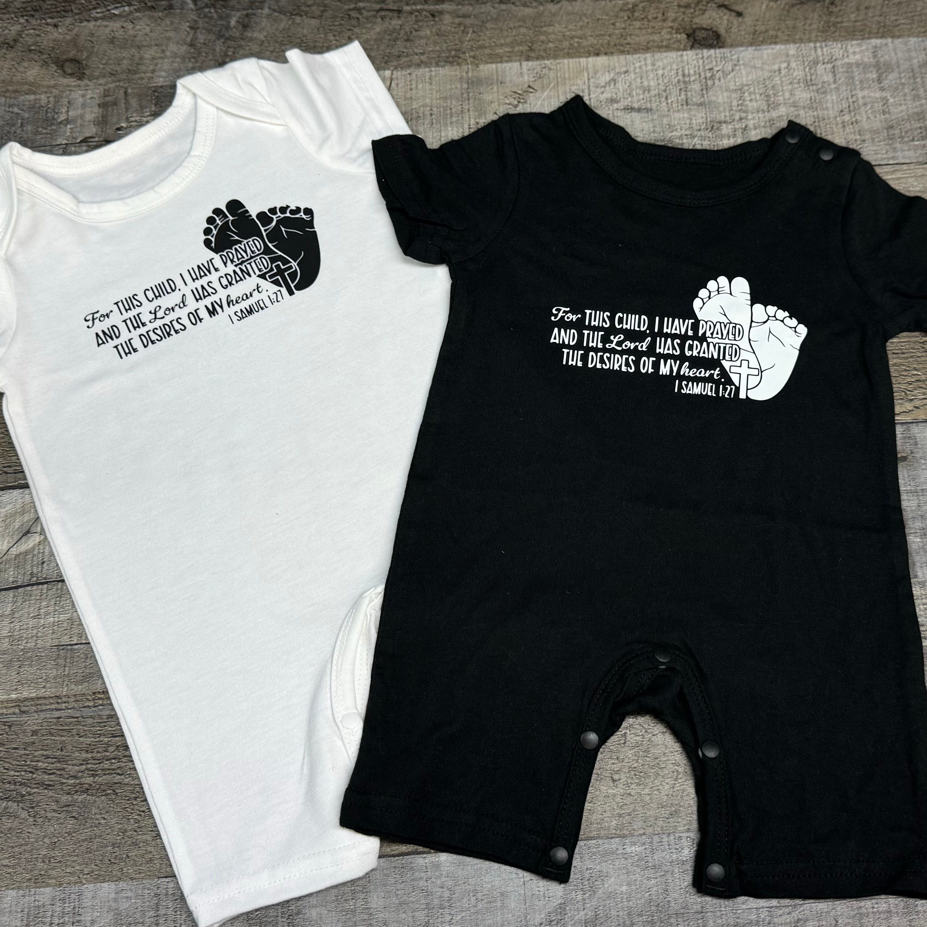 For This Child I Prayed And The Lord Has Granted the Desires Of My Heart Baby Bodysuit For This Child I Prayed And The Lord Has Granted the Desires Of My Heart Baby Bodysuit