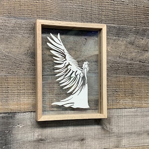 Guardian Angel Floating Frame: Rustic Catholic Home Decor