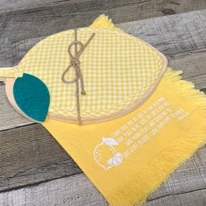 Catholic Kitchen Set: Bible Verse Tea Towel, Trivet & Potholder