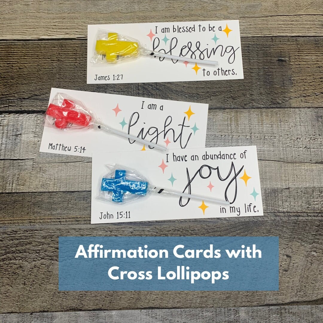 Catholic Kid Affirmation Bible Verses for Kids Cross Lollipop Catholic ...