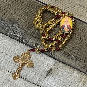 Saint Alexandra Rosary | Cord Rosary with Pardon Crucifix | Handmade Saint Alexandra Cord Rosary | Deluxe Cord Rosary