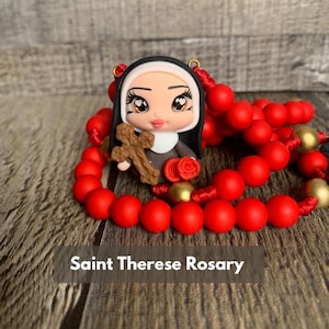 Personalized St Therese Rosary | Saint Therese Monogrammed Rosary | Catholic Kids | First Communion Gift | Personalized Catholic Gift
