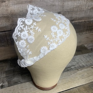Lace Catholic Mass Veil | Headband Veil | Catholic Head Covering | Traditional Catholic | Church Lace Headband | Catholic Chapel Veil