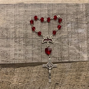 Red Holy Spirit Pocket Rosary | Pentecost Mini Rosary | Handmade Catholic Rosary | Confirmation Gift | Catholic Gift | Catechism Class