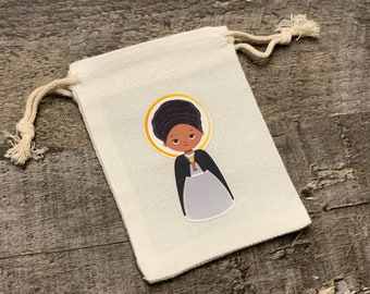 Catholic Saint Rosary Pouch | Drawstring Saint Rosary Pouch | Catholic Kid Rosary Bag | Catholic Gift | Catholic Stocking Stuffer