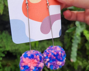 Very Berry Pom Pom Earrings