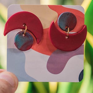 Red Glam Asymmetrical Earrings