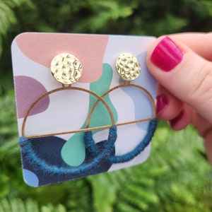 Charming Yarn and Brass Earrings
