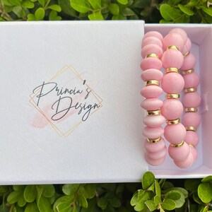 Acrylic Tube Bead Bracelet, Bamboo Stackable Bracelet, Stacking Bracelet, Chunky Bracelet, Gold Filled or Silver Filled, Silicone Bracelet