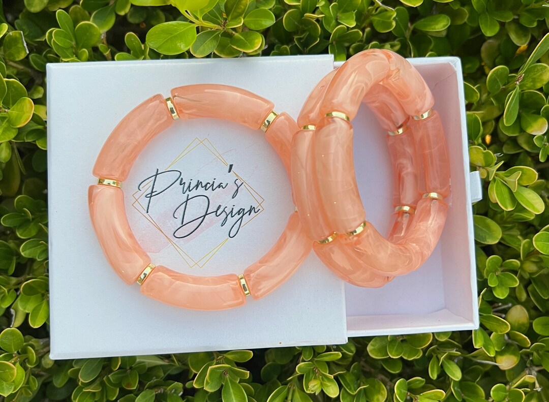 Tube Bead and Crystal Chain Bracelet