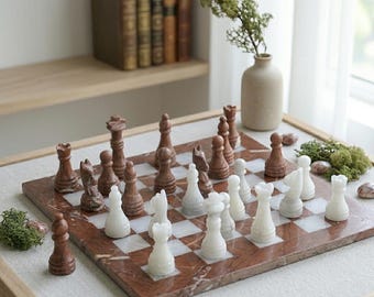 Marble Chess Set | Marble stone Board & Pieces |  Gift for Him or Her