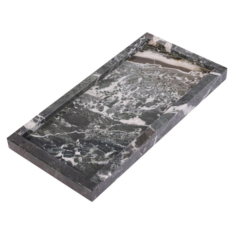 Black Marble Vanity Tray for Modern Kitchen and Bathroom Soap Tray for