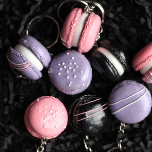 Women New Macaron Cake Keychain Pu Love Alloy Leaf Key Chain Charm Bag  Pendant Key Ring Best Party G