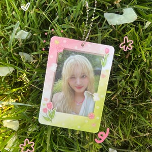 soft spring coquette kpop acrylic photocard holder