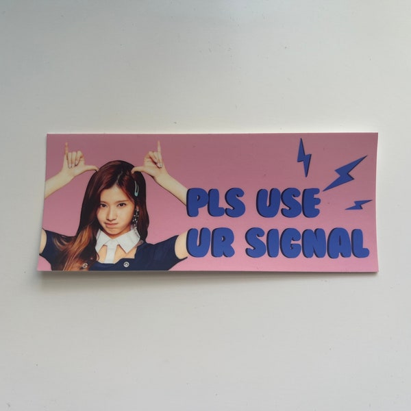 funny twice sana signal kpop car bumper sticker decal | kpop gifts , once gifts