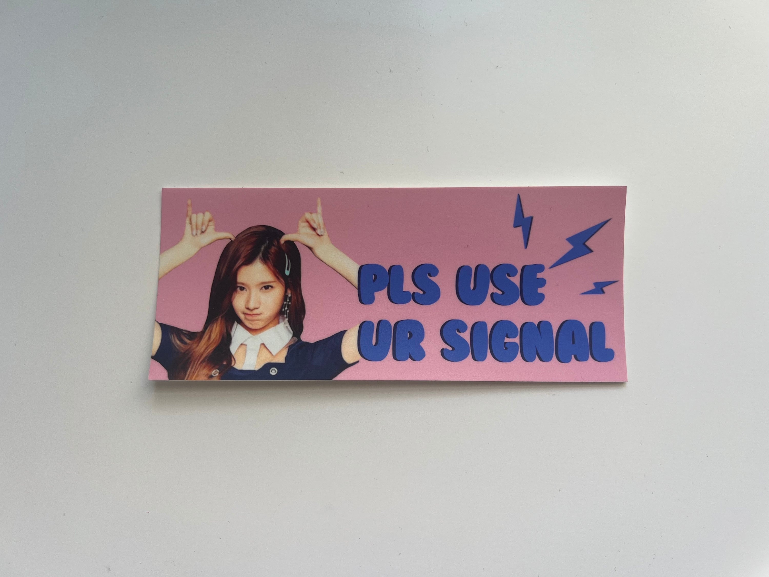 Funny Twice Sana Signal Kpop Car Bumper Sticker Decal | Kpop Gifts