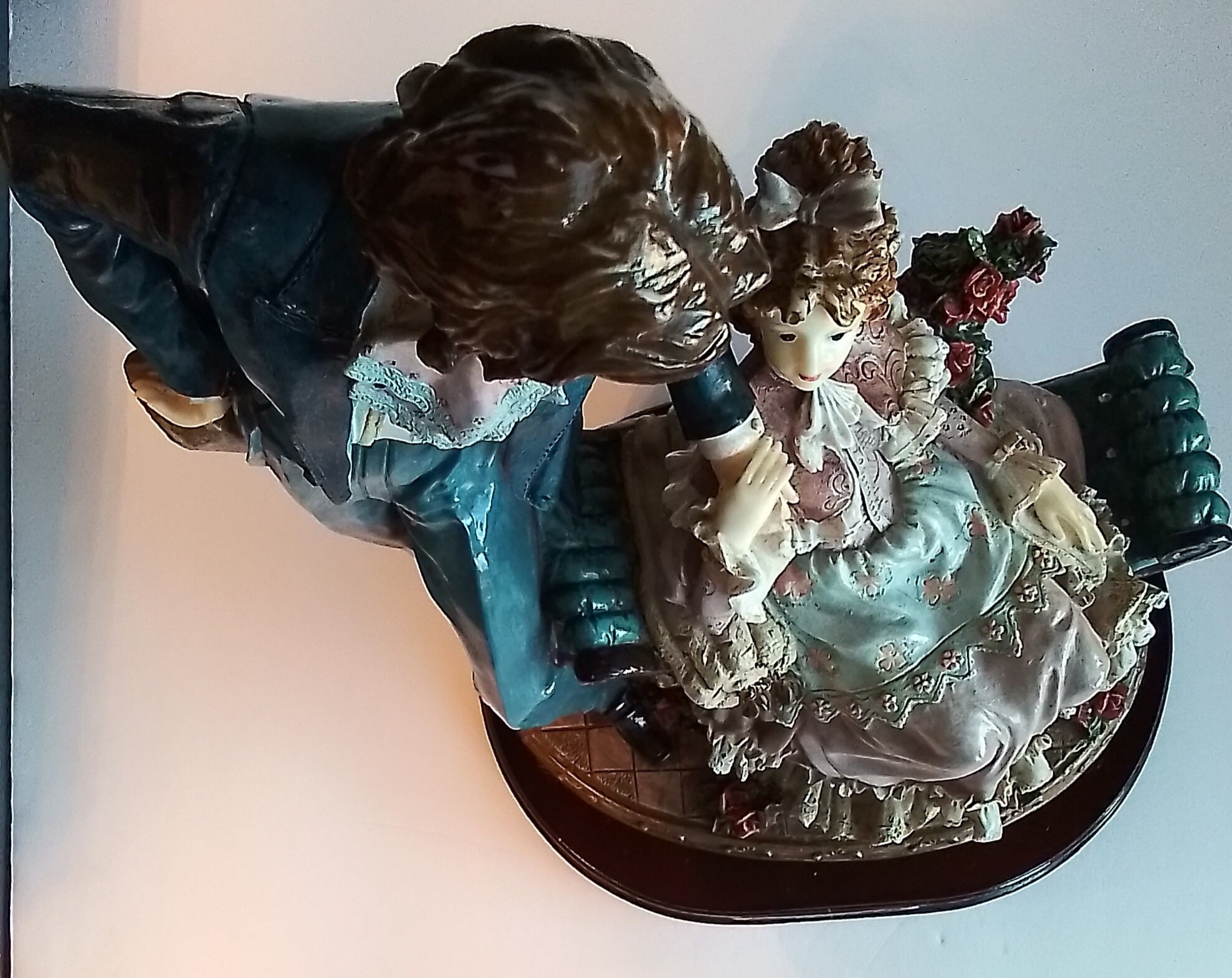 Vintage Meerchi Victorian Couple,female Seated With Flowers