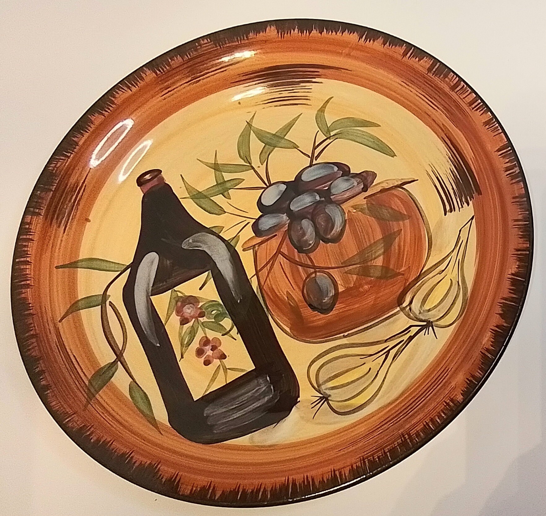 Wine and Grapes Design Dinner and Bowl Plates Set 5 Pieces Vintage ...