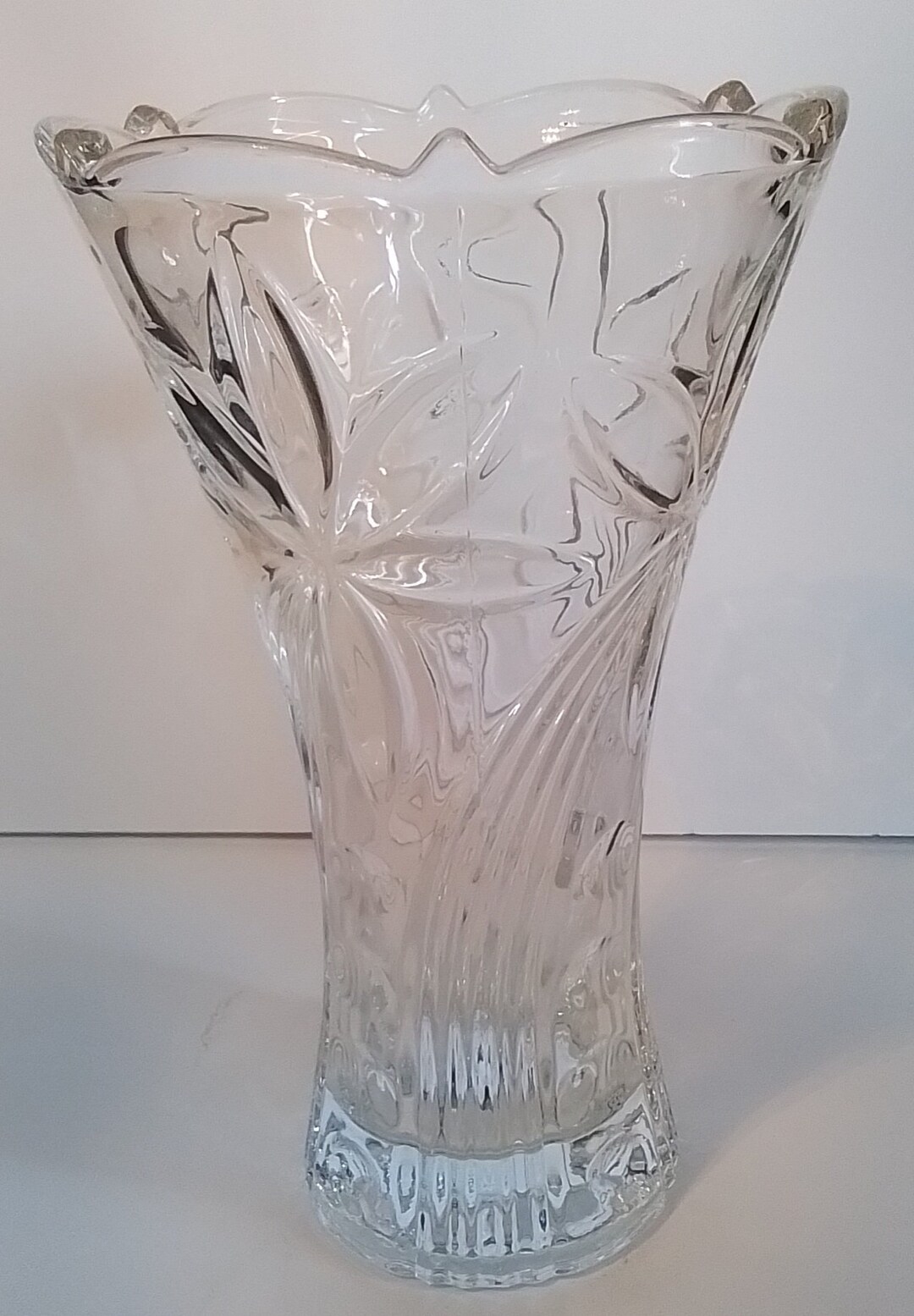 Crystal Clear Vase 9.5 Inch Height, for Flowers and Decor ,perfect as