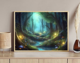 Magical Forest Canvas Print: Enchanted Light Painting