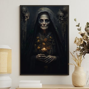 Vintage Witch Canvas Print: Gothic Halloween Wall Decor
