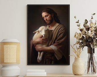 Vintage Jesus  Painting, Jesus Art Print, Jesus Canvas Print, Jesus Poster Print, Jesus Wall Decor, Christian Painting, Christian Wall Art