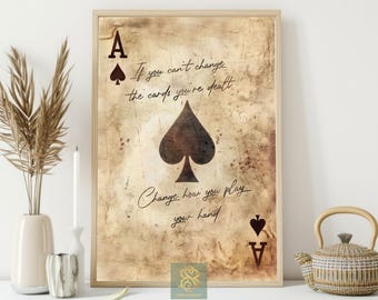 Ace of Spades Canvas Print: Vintage Playing Card Wall Art