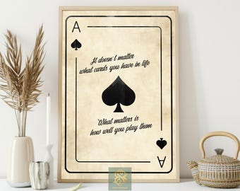 Ace of Spades Canvas Print: Vintage Playing Card Wall Art