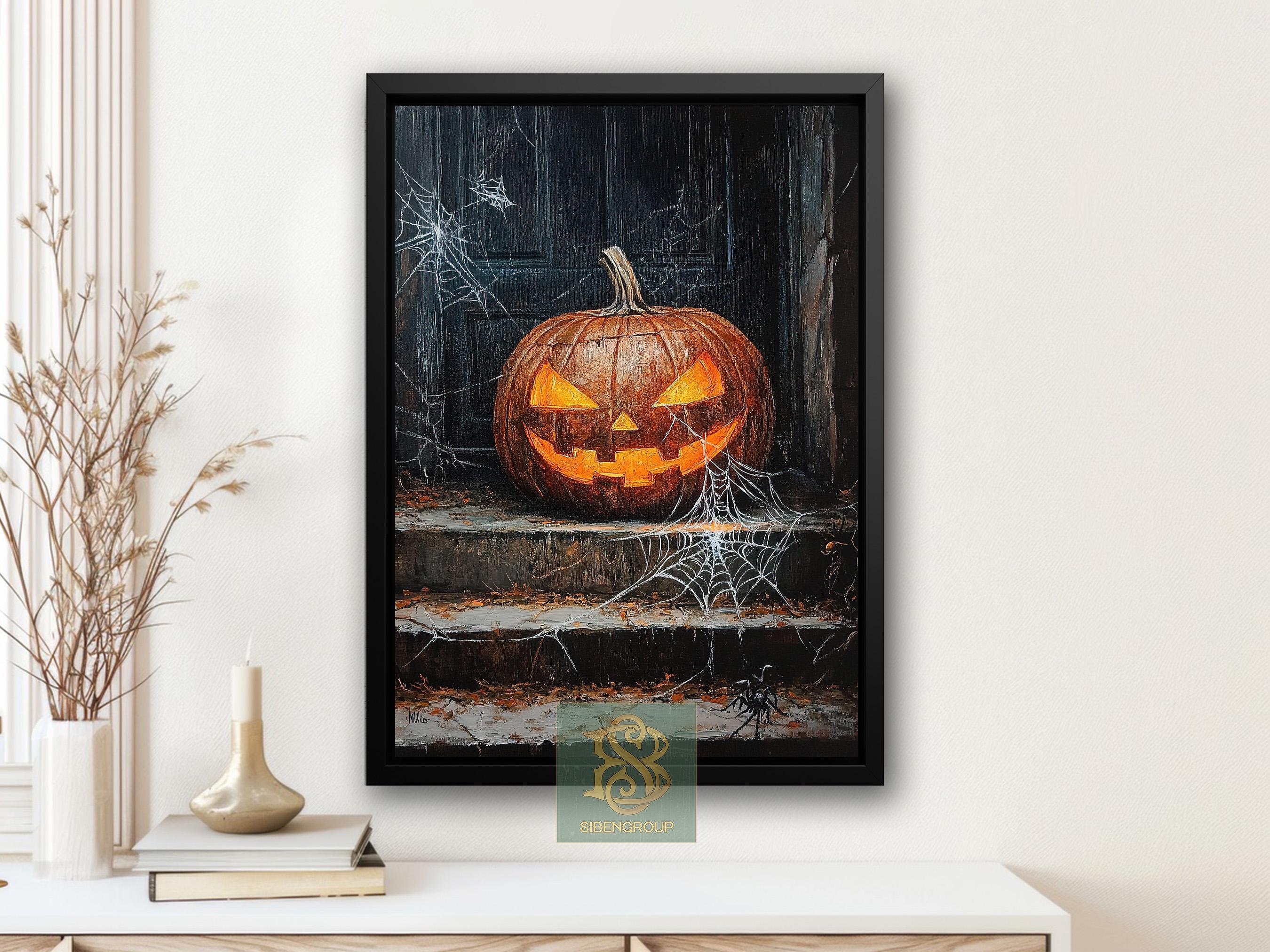 Haunted Jack O'lantern Canvas Print: Spooky Gothic Halloween Decor - Etsy