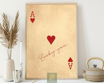 Ace of Spades Canvas Print: Vintage Playing Card Wall Art