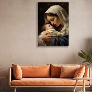 Virgin Mary and Baby Jesus Art Print: Catholic Wall Decor image 6