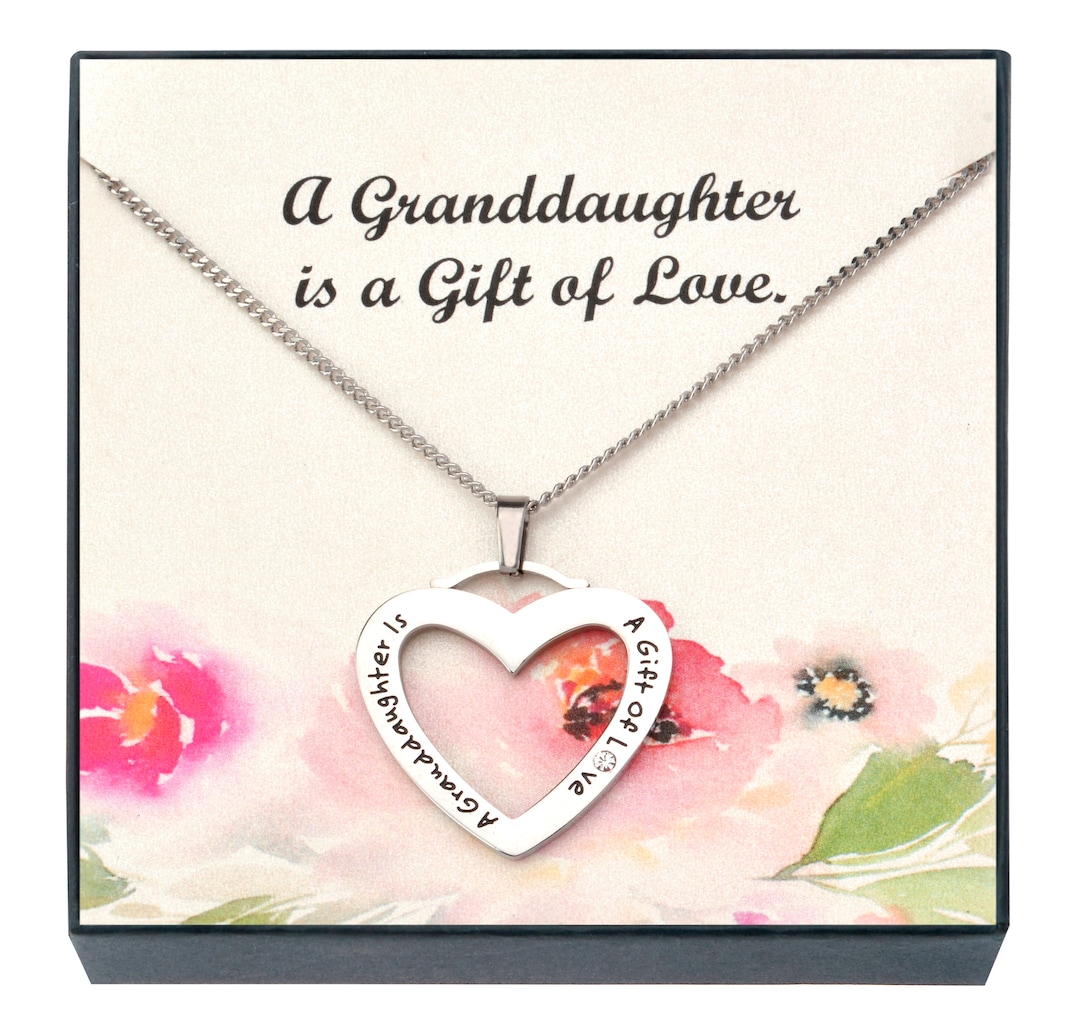 Granddaughter Pendant Necklace Granddaughter Gifts Greeting Etsy