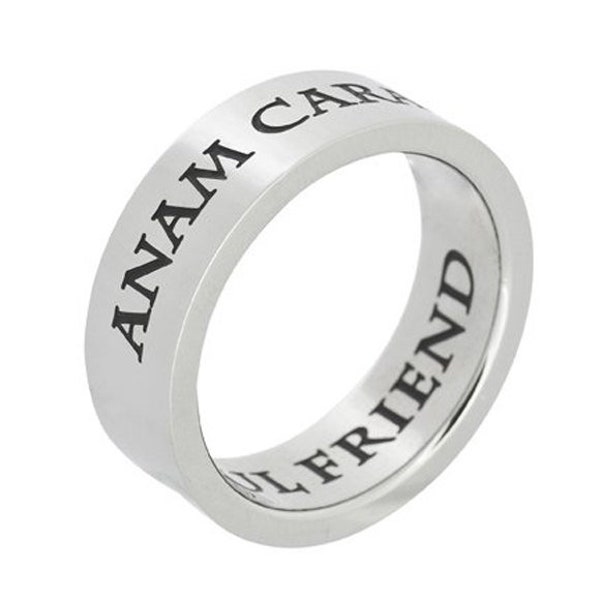 7mm Stainless Steel Women's Men's Friendship Ring - Anam Cara Soul Friend Friendship Jewelry & Gifts, Size 6 to 9