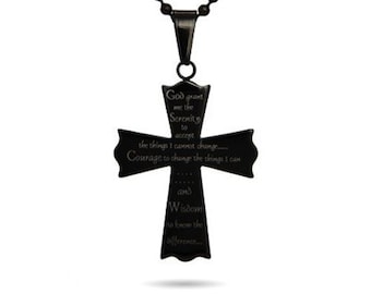 God Grant Me The Serenity to Accept The Things I Cannot Change The Serenity Prayer 12 Steps  Recovery Sobriety Pendant Necklace and Gifts