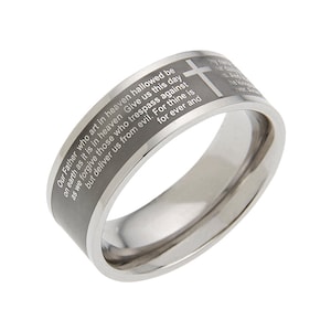 7mm Women&#39;s - The Lord&#39;s Prayer Our Father ... Christian Religious Inspirational Ring Anxiety & Stress Relief