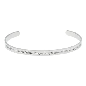 Bangle Bracelets for Women- You are Braver Than You Believe… Inspirational Daily Reminder Bracelets & Gifts